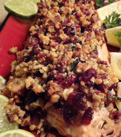 Cranberry-Orange crust for salmon